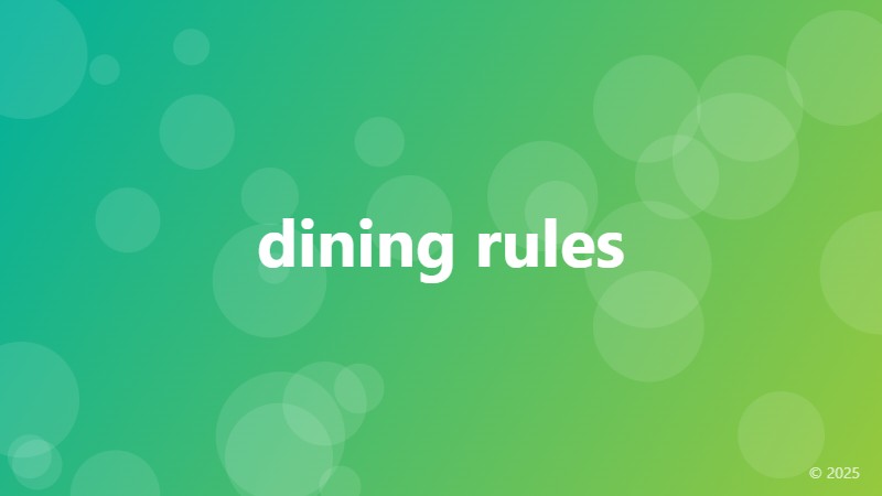 dining rules