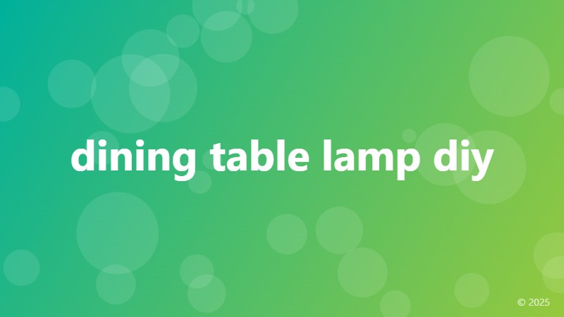 dining table lamp diy