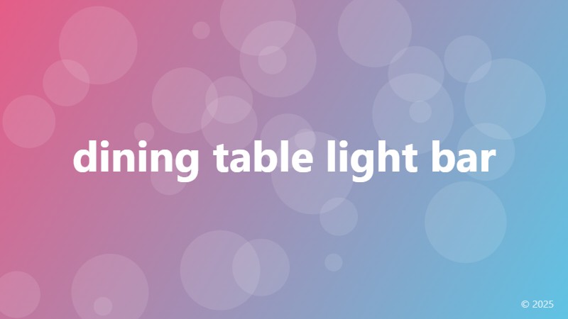 dining table light bar