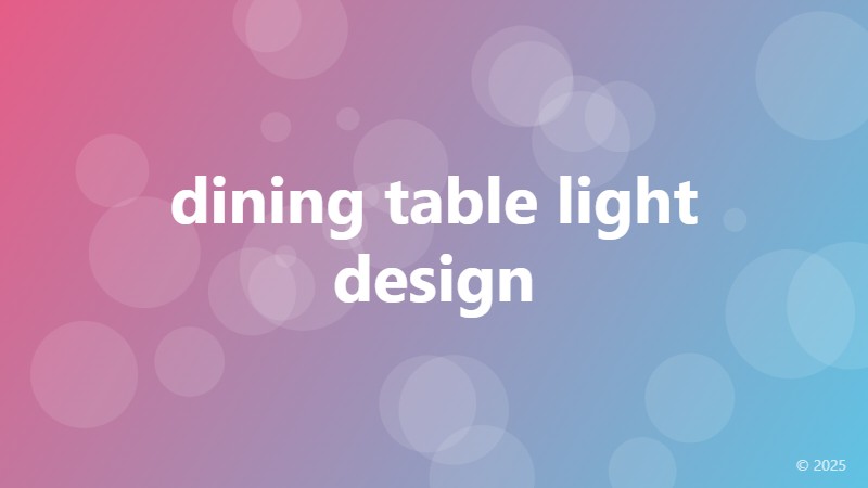 dining table light design