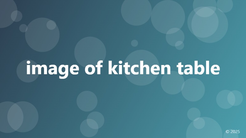 image of kitchen table
