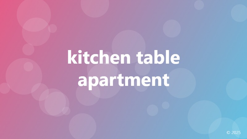 kitchen table apartment