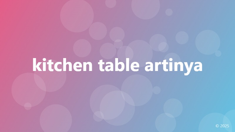 kitchen table artinya