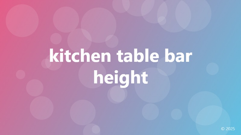 kitchen table bar height