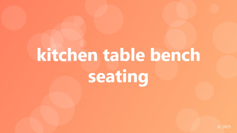 kitchen table bench seating