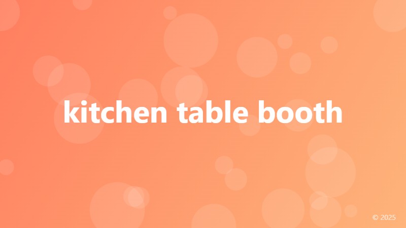kitchen table booth