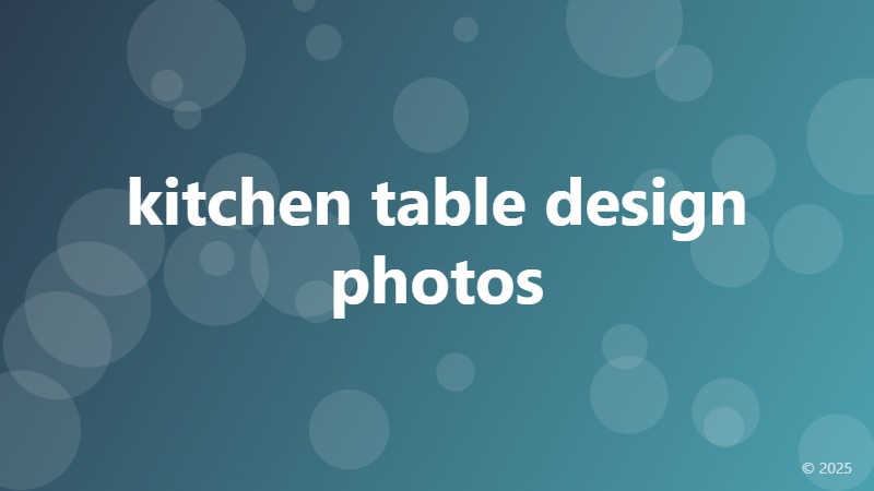 kitchen table design photos