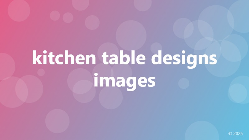 kitchen table designs images