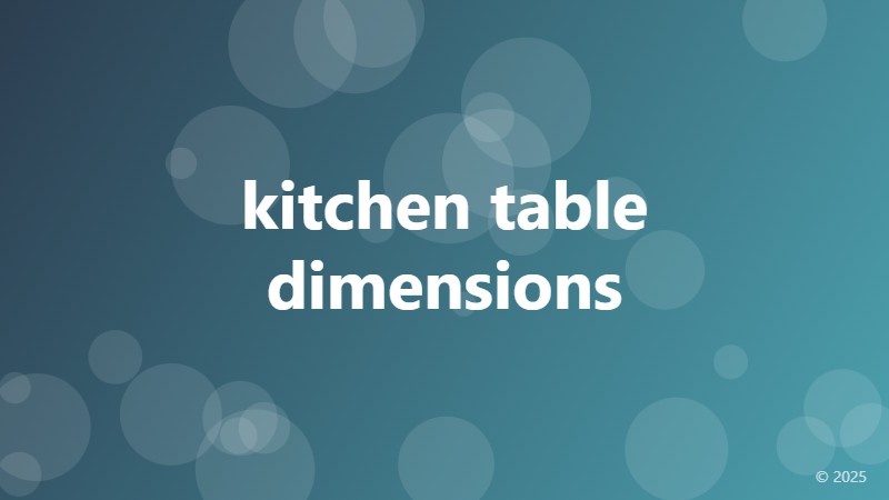 kitchen table dimensions