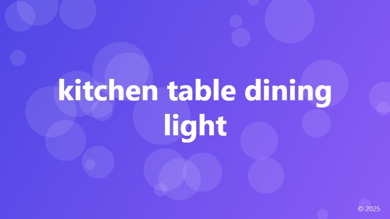 kitchen table dining light