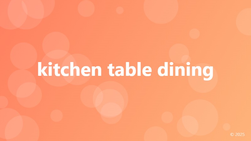 kitchen table dining