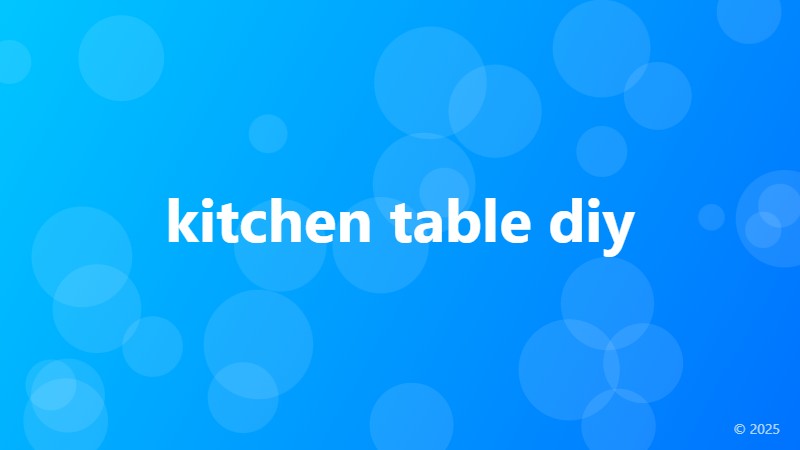 kitchen table diy