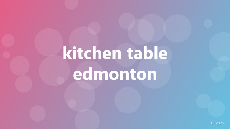 kitchen table edmonton