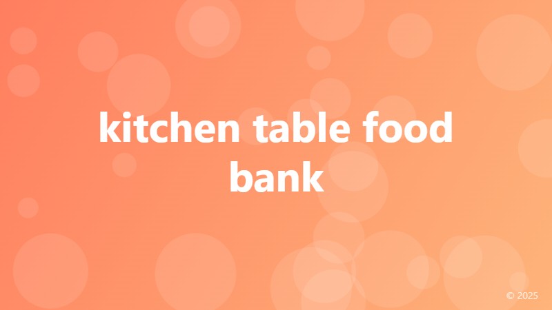 kitchen table food bank
