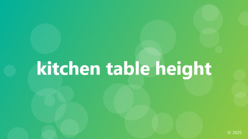 kitchen table height