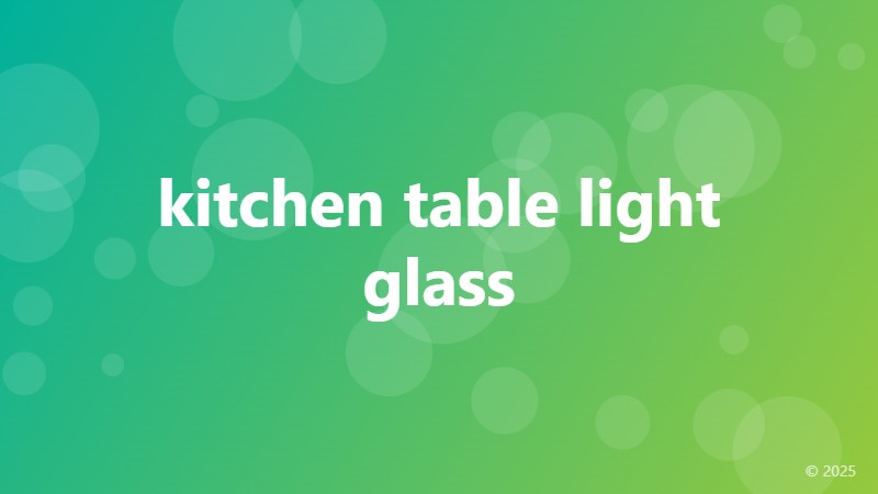 kitchen table light glass