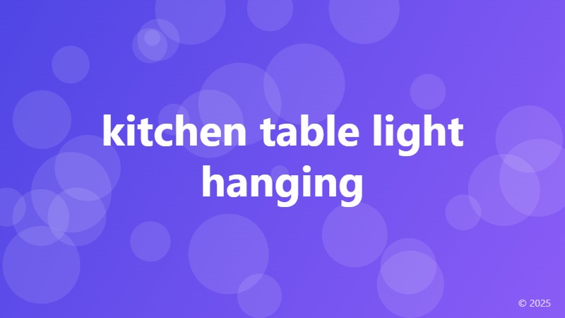 kitchen table light hanging