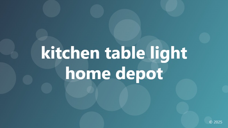 kitchen table light home depot