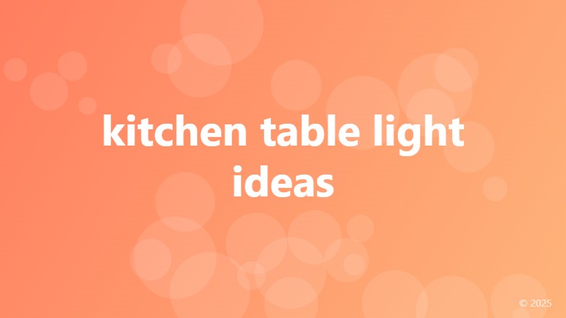 kitchen table light ideas