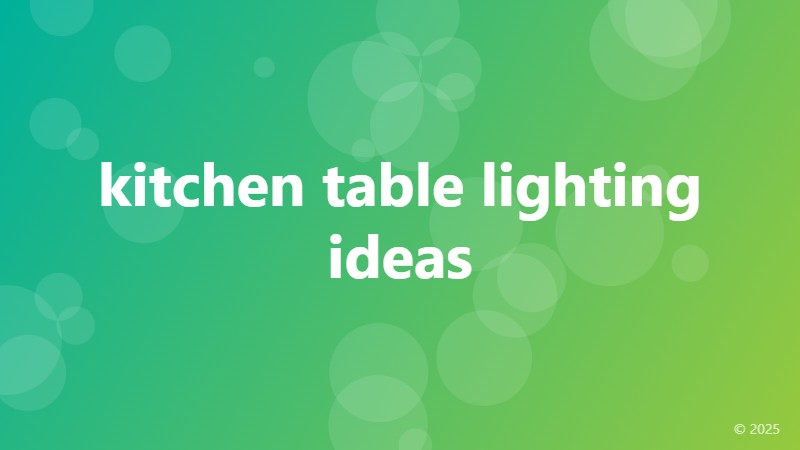 kitchen table lighting ideas
