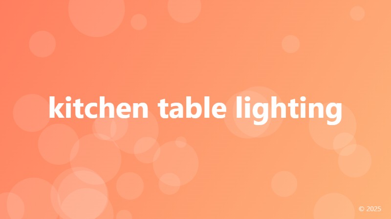 kitchen table lighting