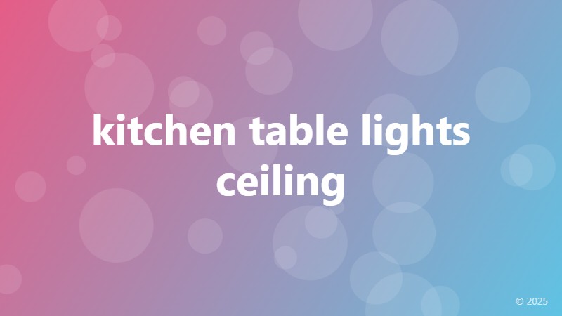 kitchen table lights ceiling